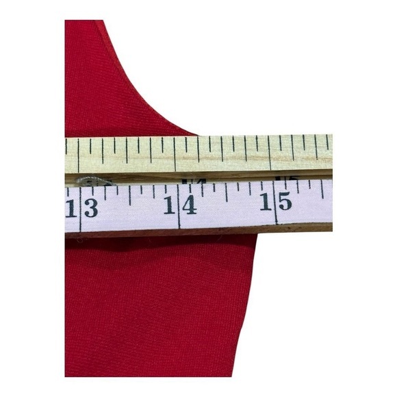 Monteau Dress Womens Medium Red Fit And Flare Sleeveless Scallop Neckline Party - Picture 4 of 8